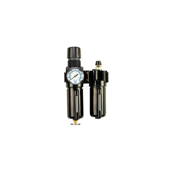 Arrow Pneumatics Arrow 3/8" Mod F/R & Lubricator W/End Ports VC70353W, Gauge, Metal Bowl W/Sight, Manual, OSHA Valve VC70353W - main